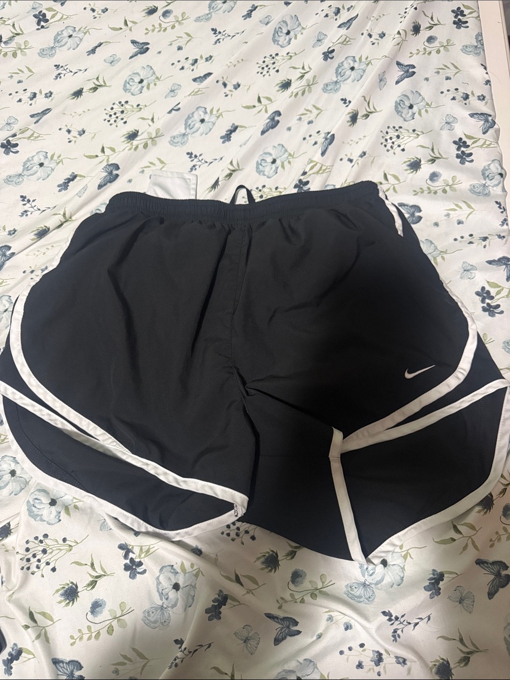 Nike Black Women's Athletic Shorts with White Trim